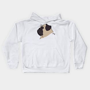 Pug silhouette Kids Hoodie